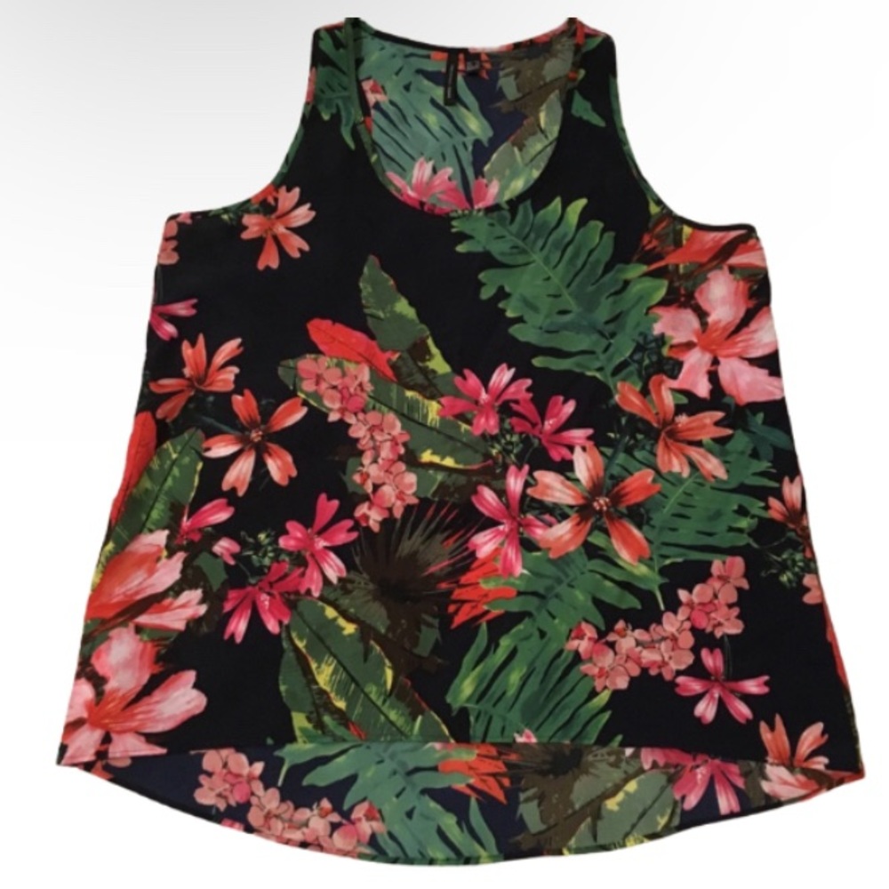 MNG Collection Navy Floral Top